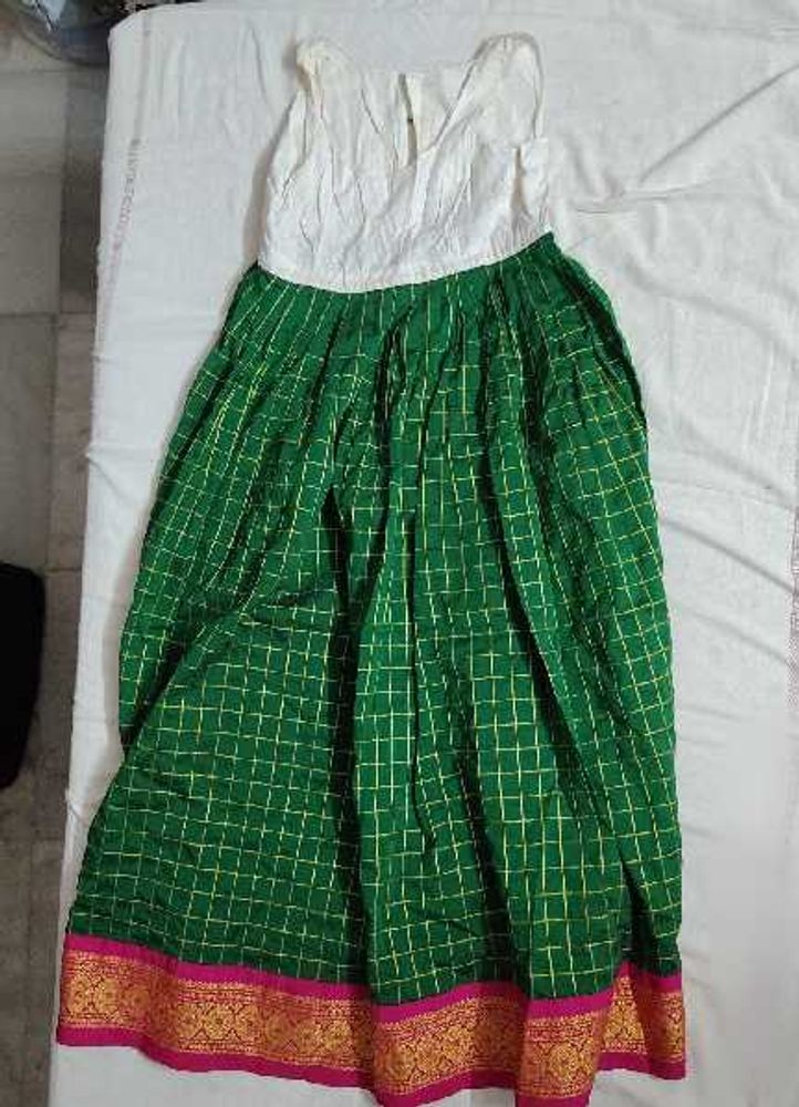 ❗ CLEARANCE ❗ Green &amp; White Ethnic Kids Dress