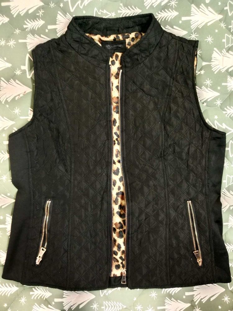 Black Quilted Vest For Women