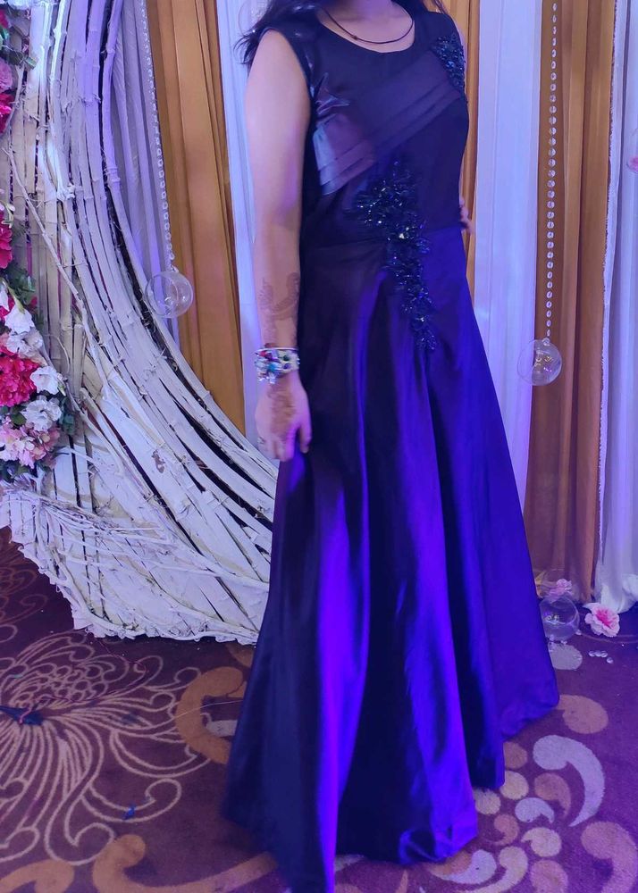 Partywear Wine Color Gown