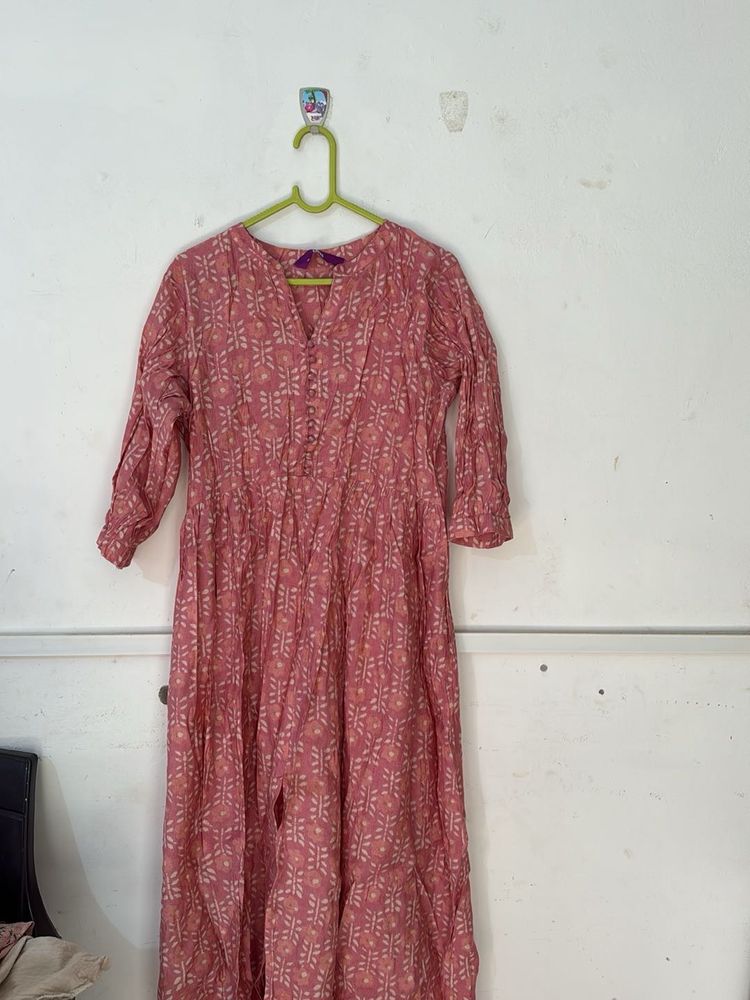 Elegant Pink Printed Kurta