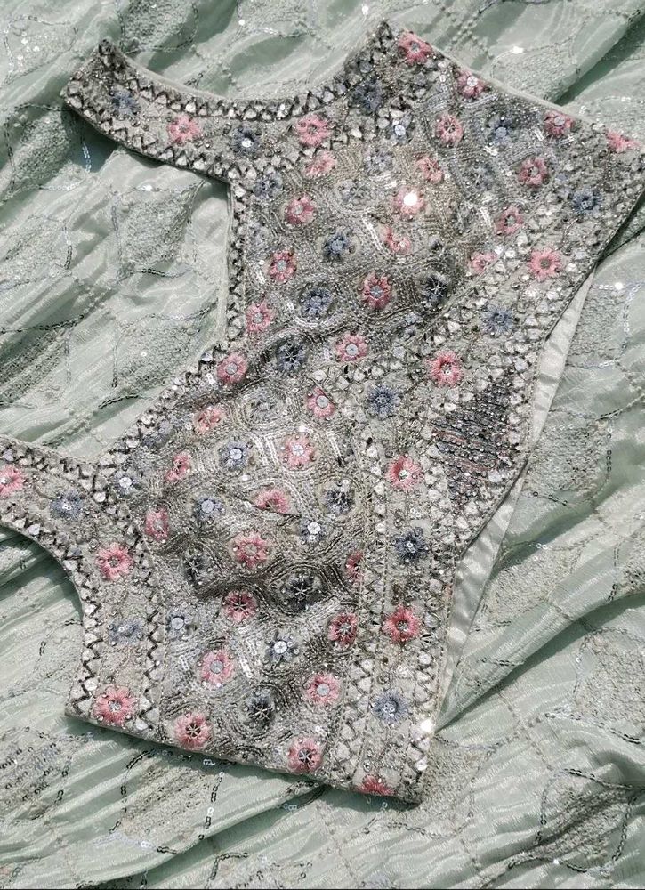 🆕🆕 FULLY STITCHED PASTEL GREEN AESTHETIC LEHENGA