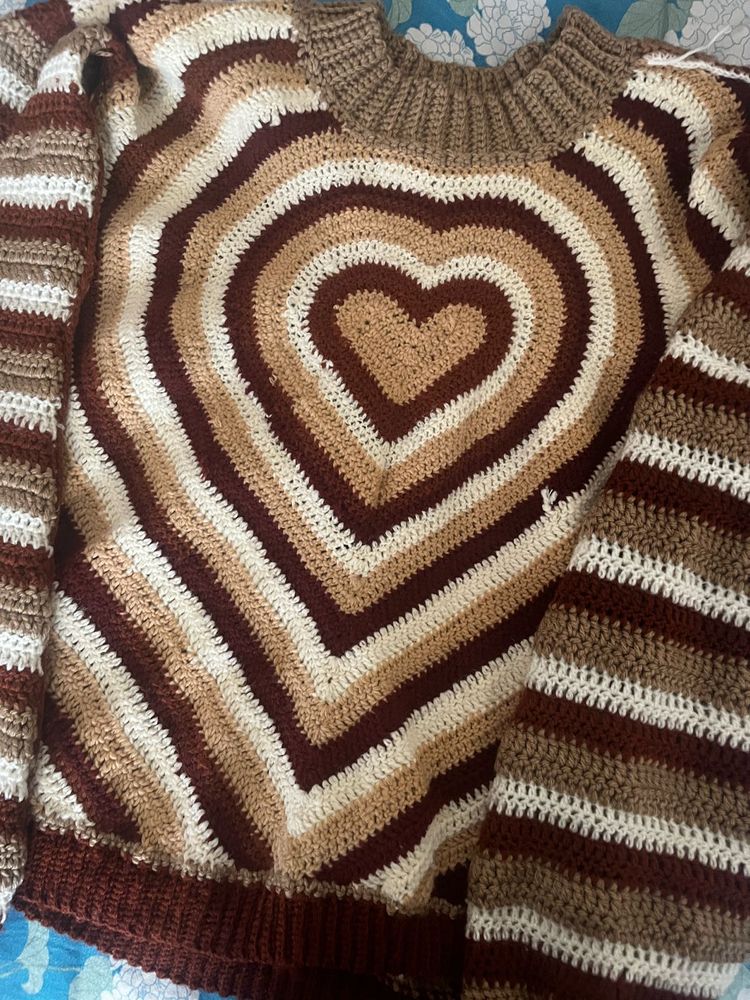 Crochet Heart Sweater