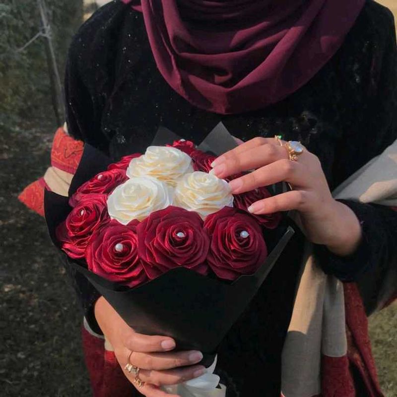 Handmade Ribbon Rose Bouquet 🎀💐