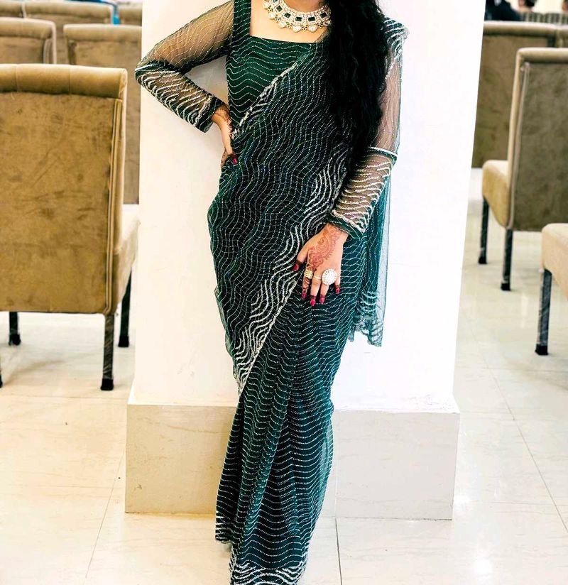 Elegant Green Saree