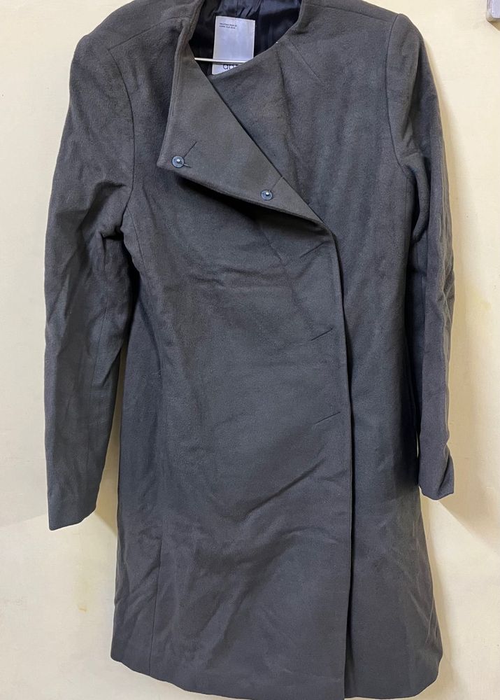 Olive Overlap Over Coat