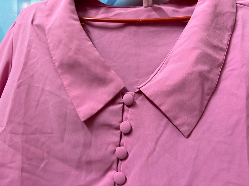 Medium Length Pink Korean Top