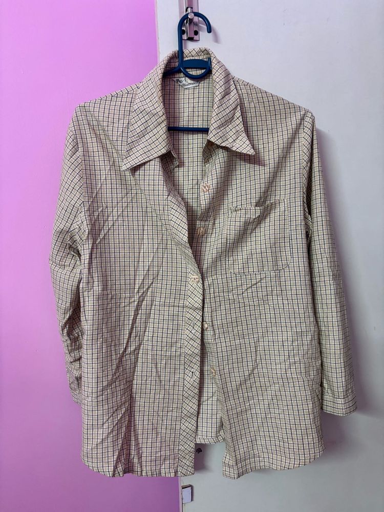 Vintage Plaid Button-Up Shirt
