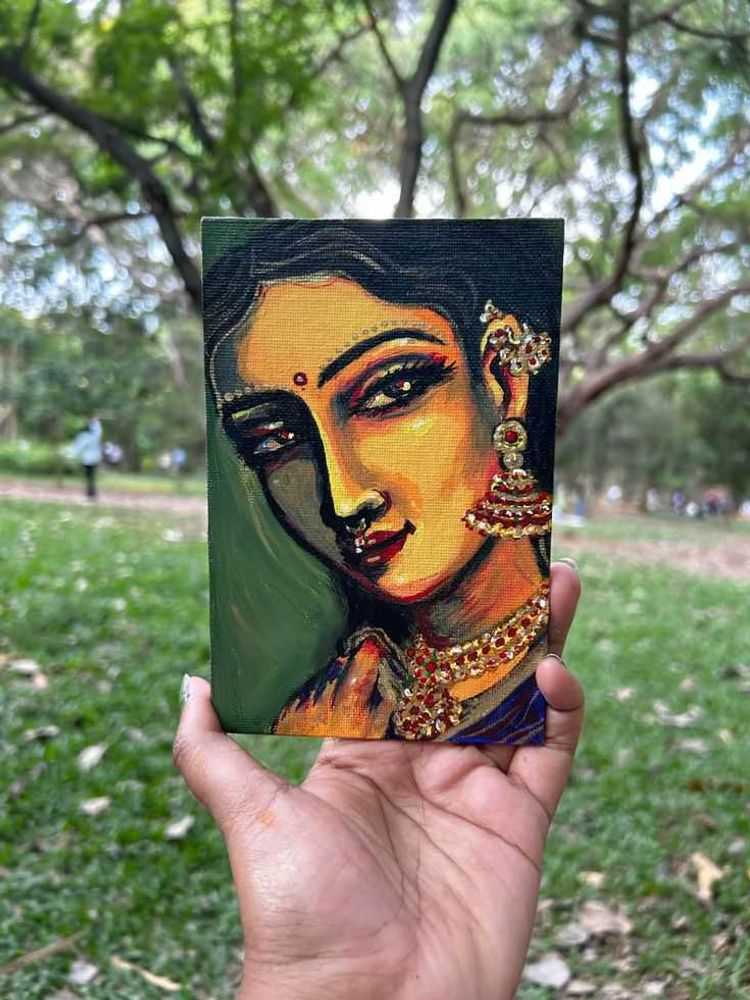 Acrylic Painting - Inspo Raja Ravi Varma Art