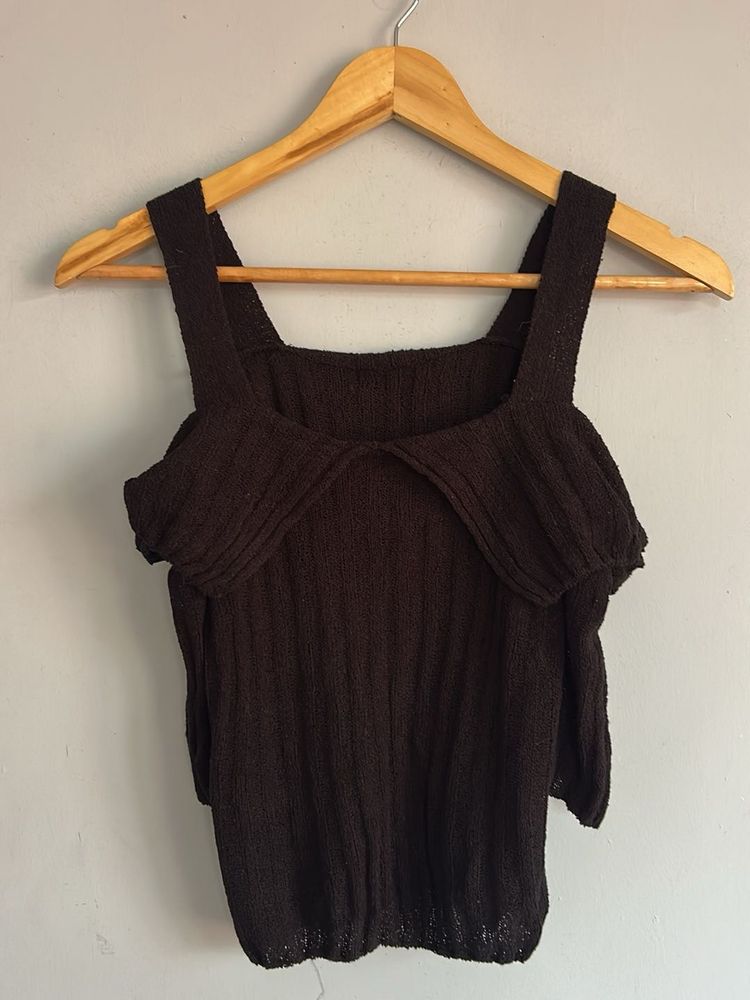 Cute Brown Knit Top