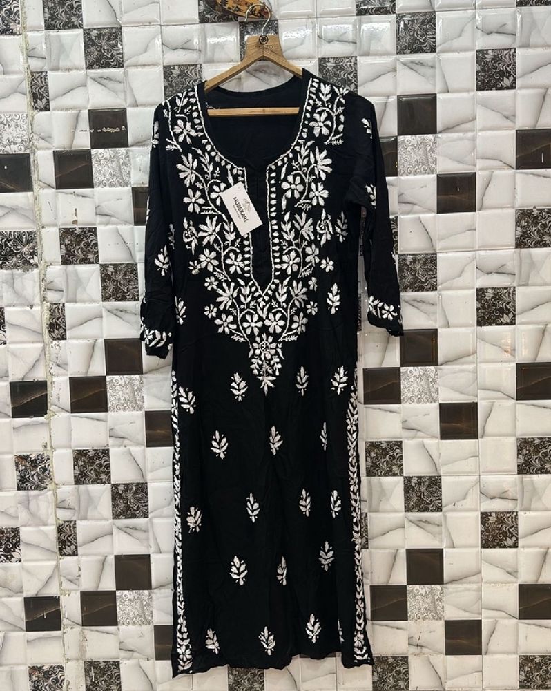 Black Modal Chikankari Kurti