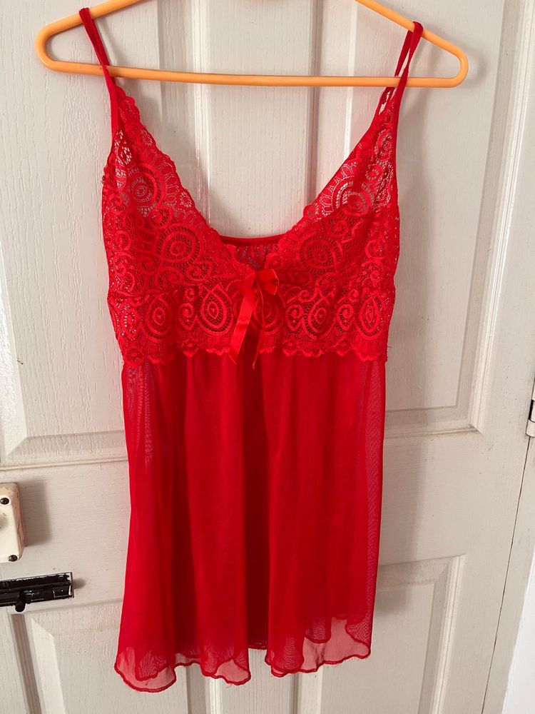 Red Lace Slip Dress