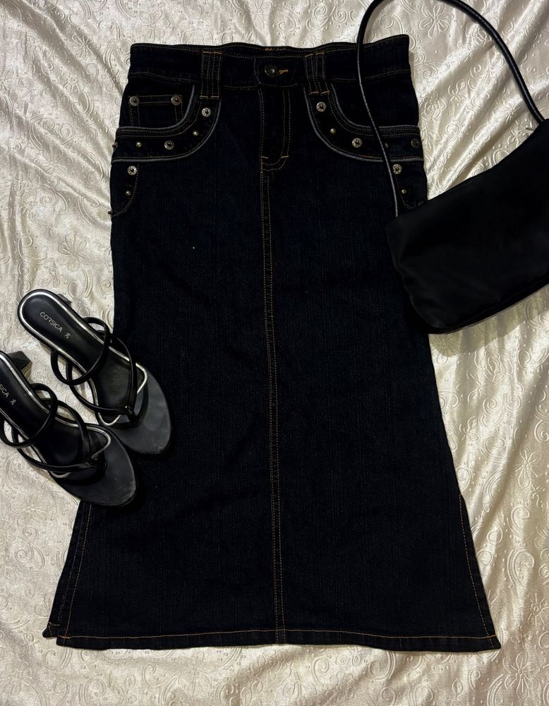 Denim Long Skirt🐚