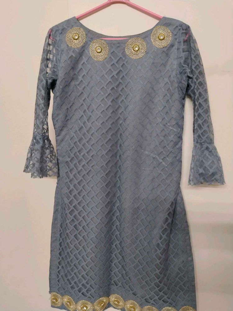Gray Embellished Tunic