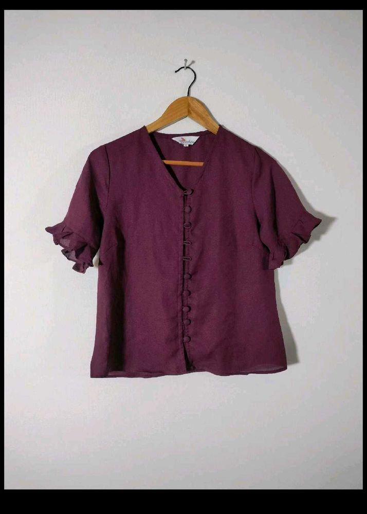 Cute Ruffle Sleeve Top