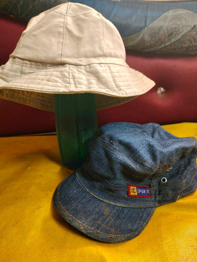 Urban Duo: Denim Sport Cap &amp; Minimalist Bucket Hat