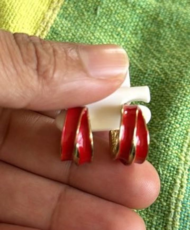 Red &amp; Gold Earrings