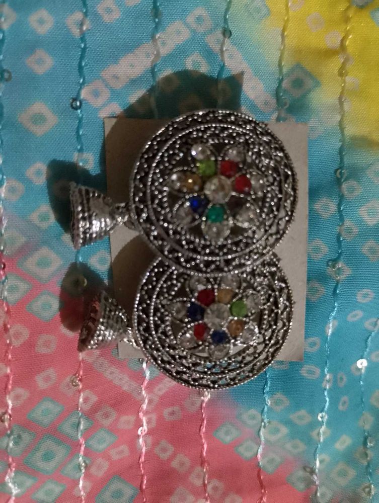 Set Of 1 Silver Earrings+ Hoop Earrings 💞