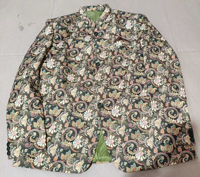 Floral Print Men's Jacket, 42 Size