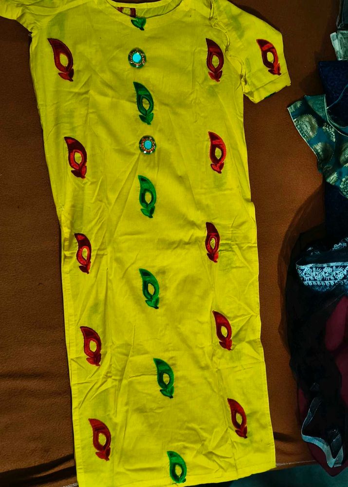 Yellow Dress with Embroidery