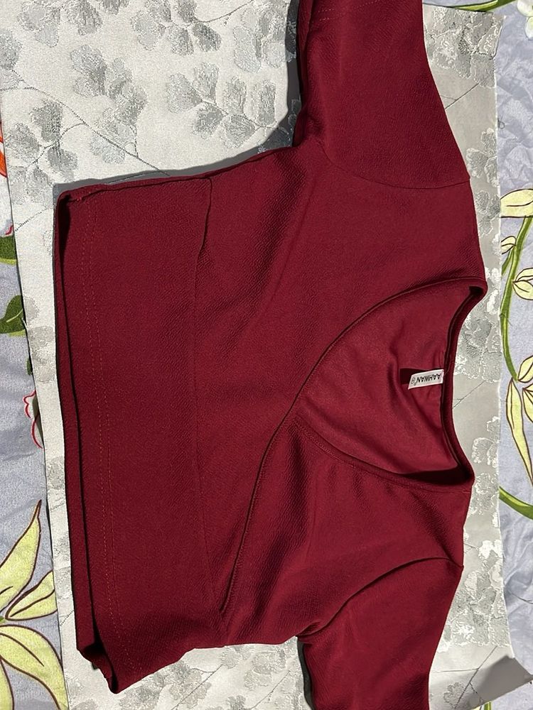 Maroon Crop Top