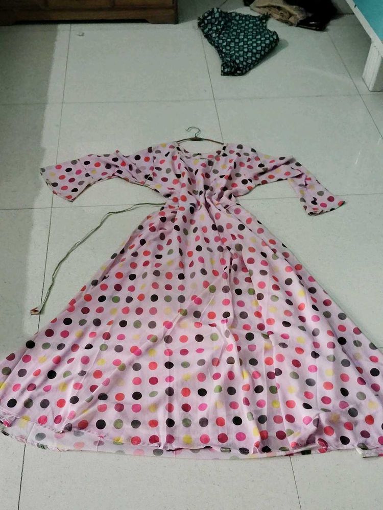 New Colourful Dotted Gown