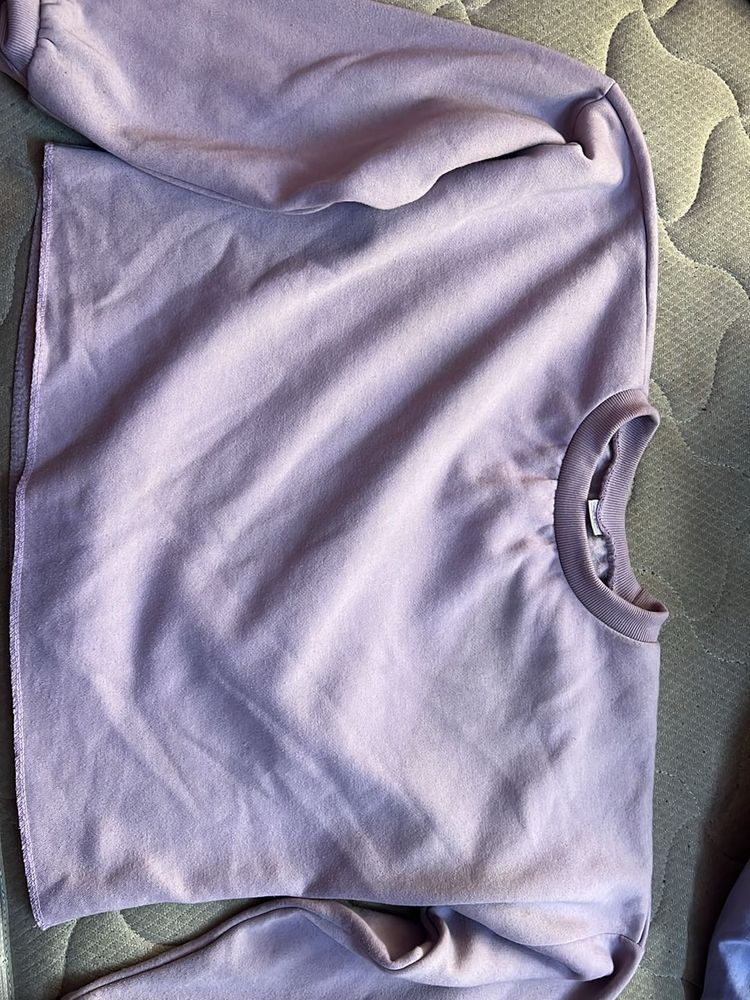 Cropped Lavander Cute Sweatshirt