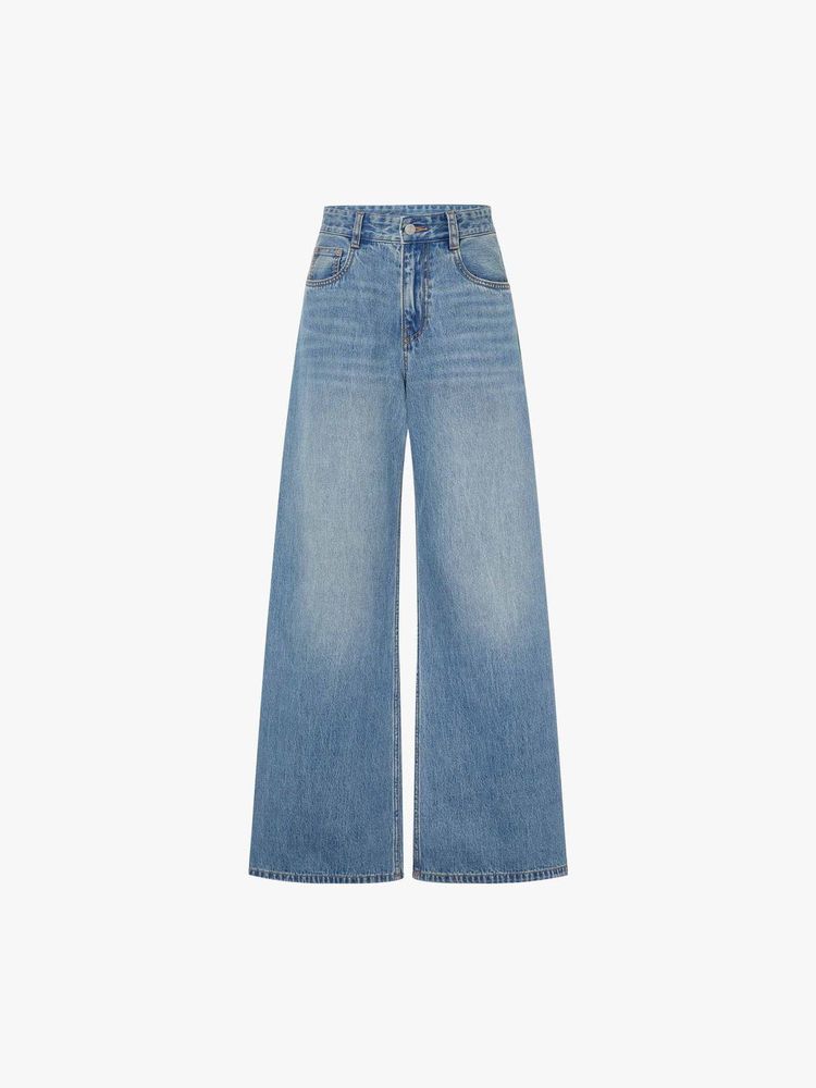 Blue wide leg jeans