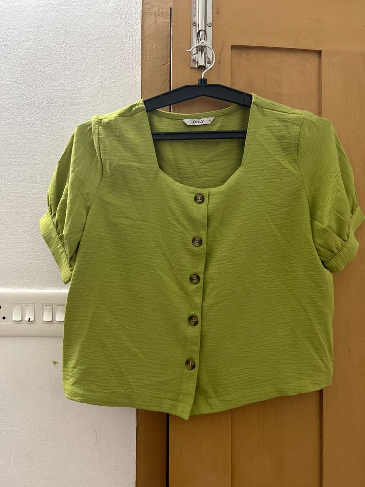 Green Crop Top