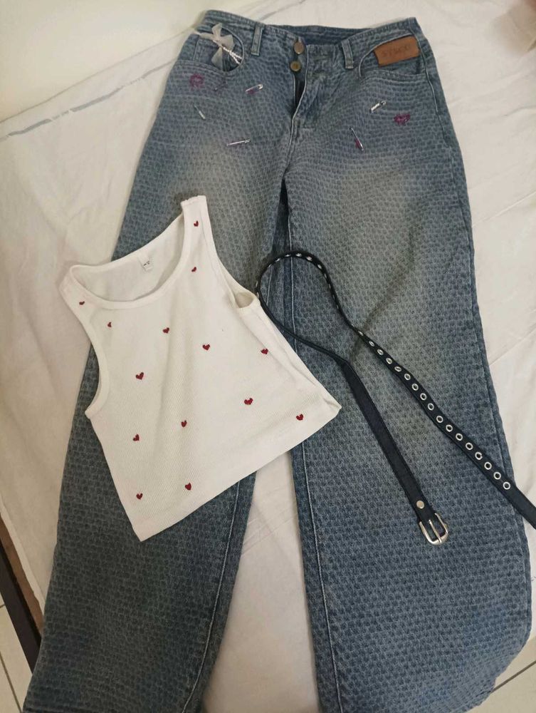Y2k Baggy Embellished  Jeans