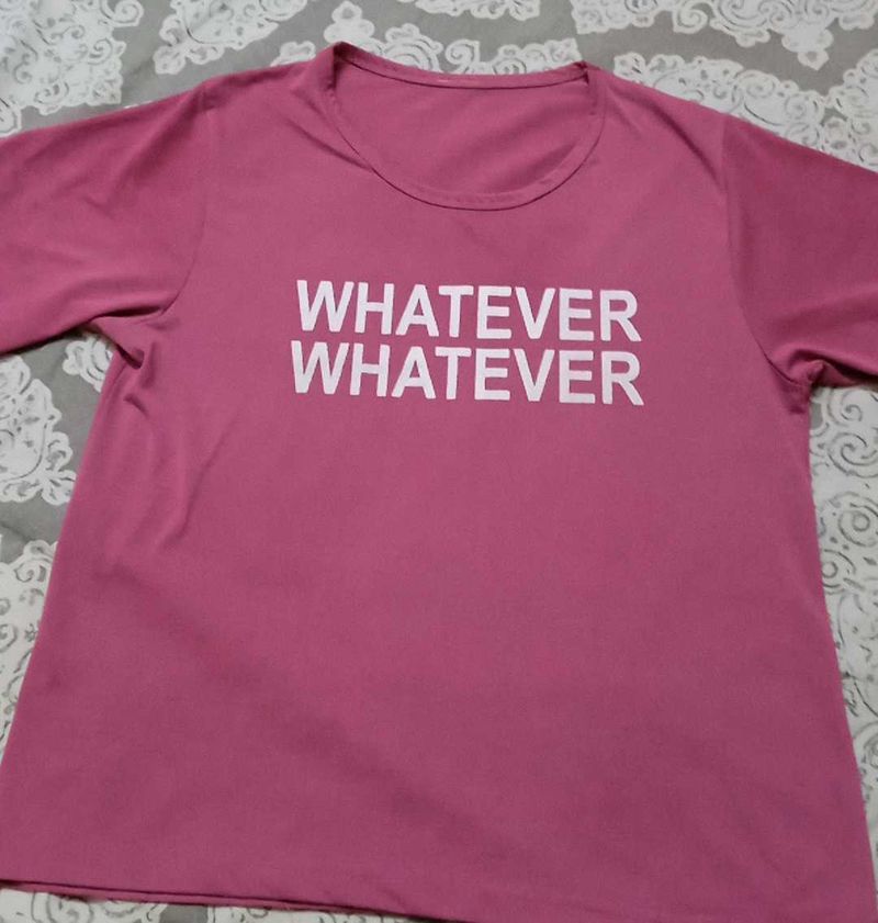 Pink &#34;Whatever&#34; Tee