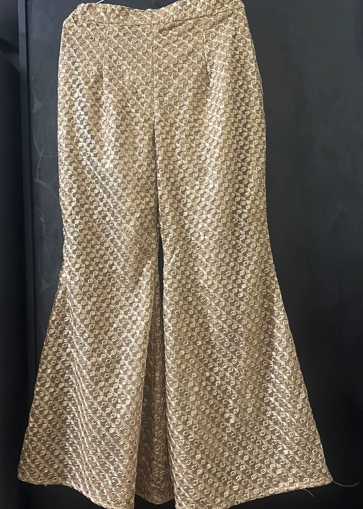 Gold Colour Palazzo Pant