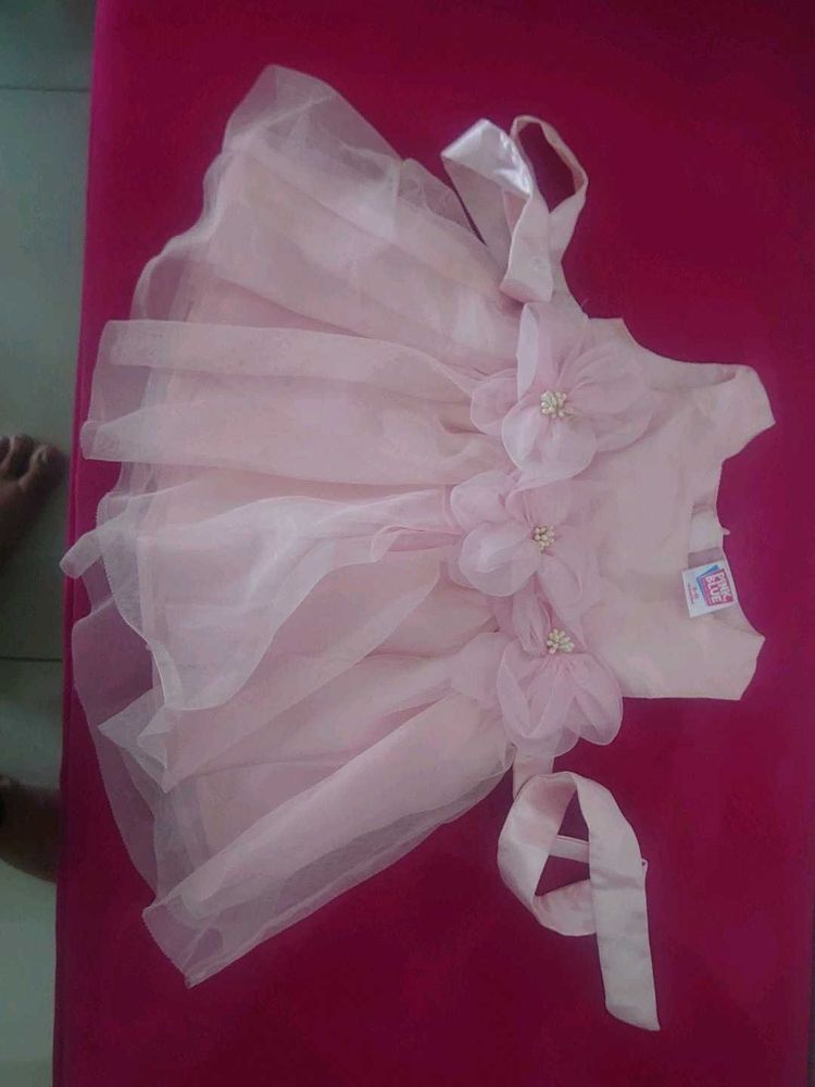 Pink Floral Tulle Dress