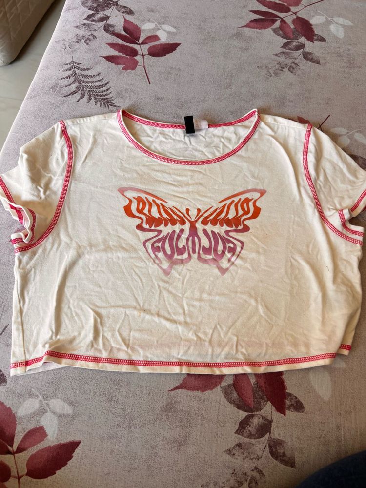 Butterfly Graphic Crop Top