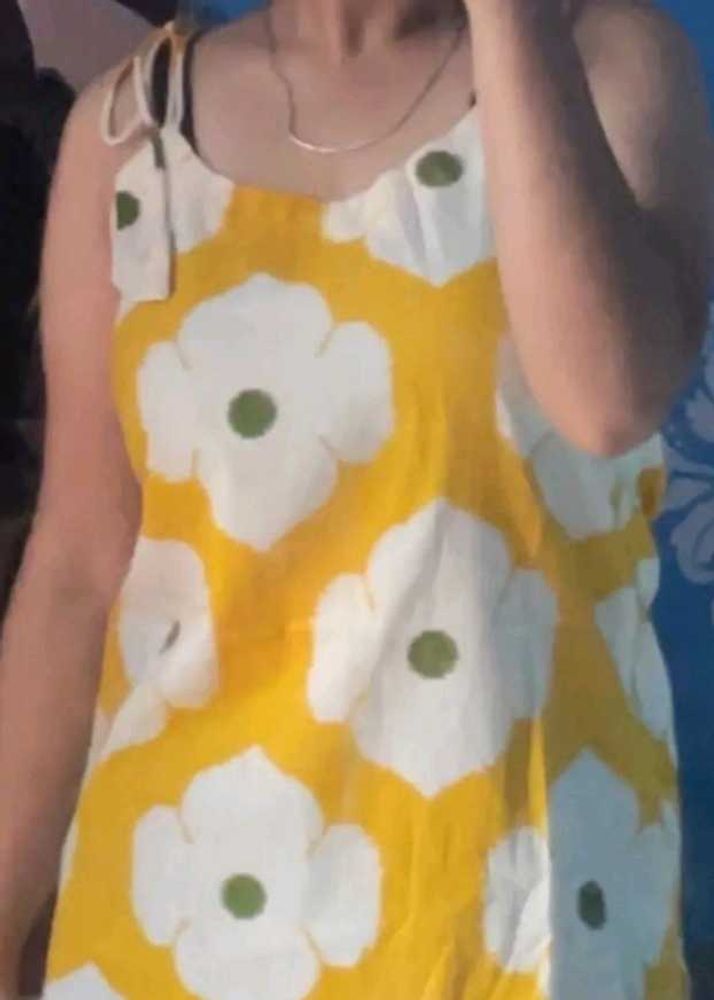 Ye shor🌼 Yellow Floral Cotton Cami Top | Adjustab