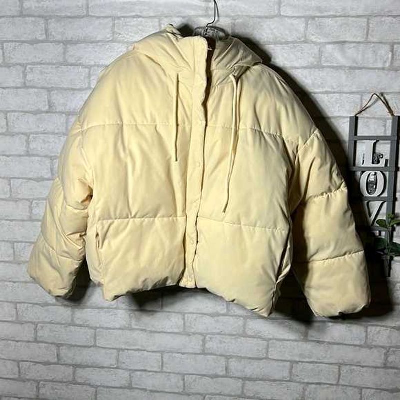Cream Fluffy Puffer Jacket (New Condition)