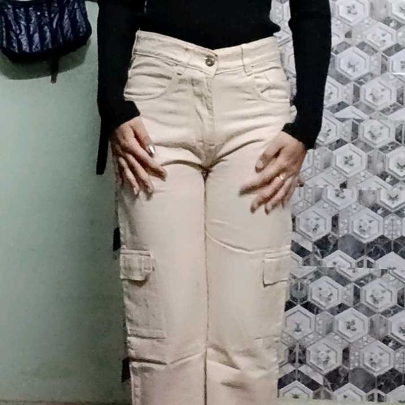 Beige Cargo Pants