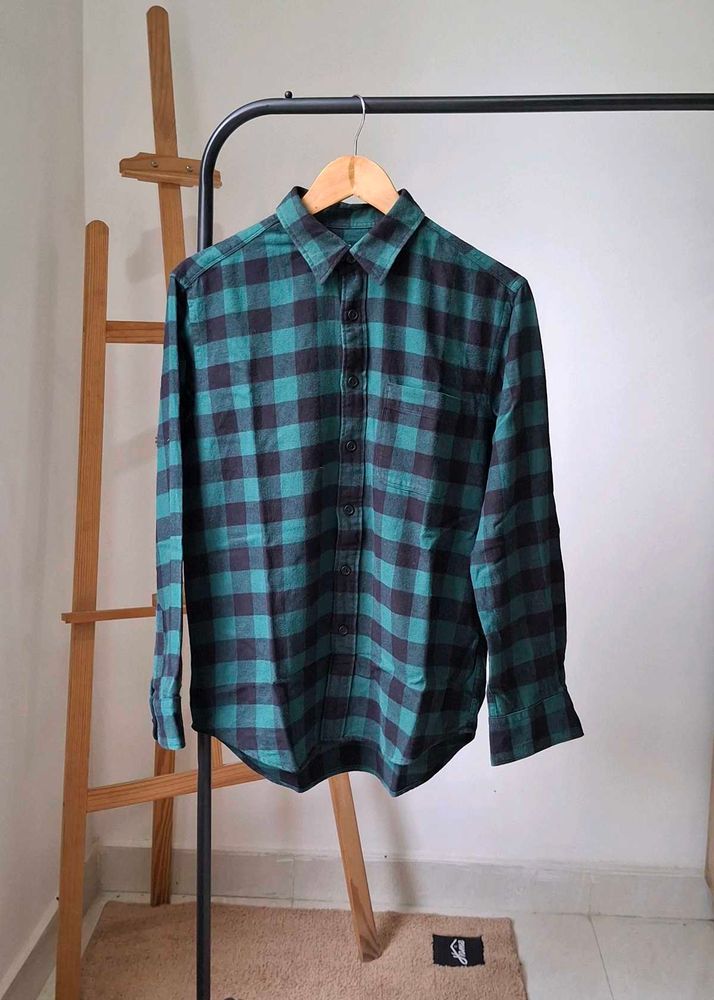 UNIQLO Green &amp; Black Flannel Shirt