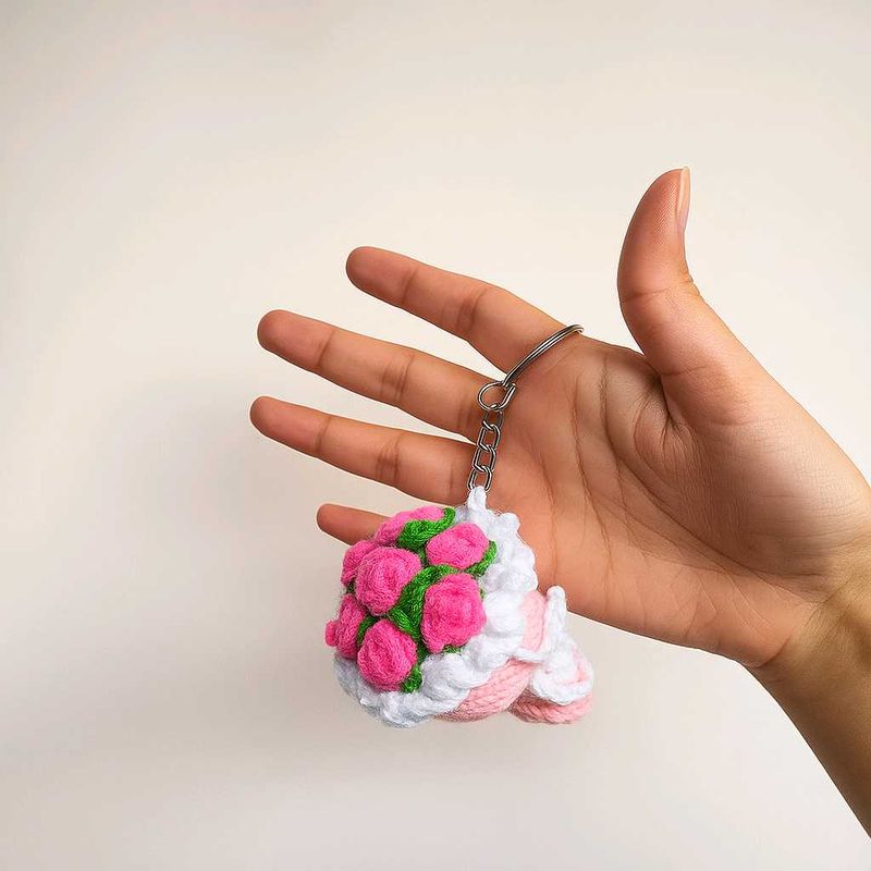 Floral Bouquet Crochet Keychain