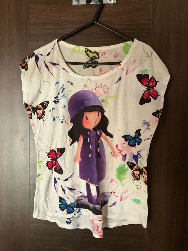 Cute Girl Graphic Print T-Shirt 🥰