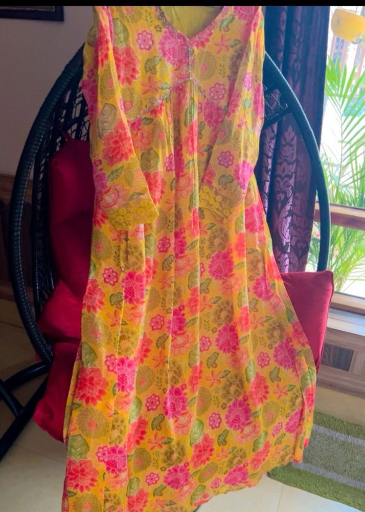 Floral Print Kurta