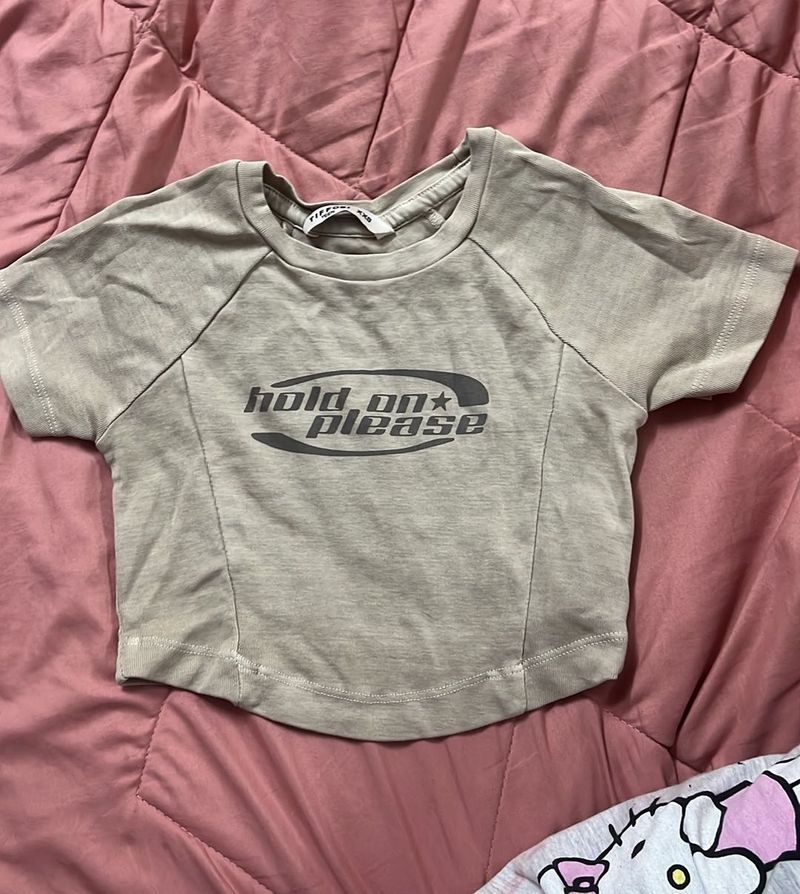 Graphic Print Crop Top (baby tee)