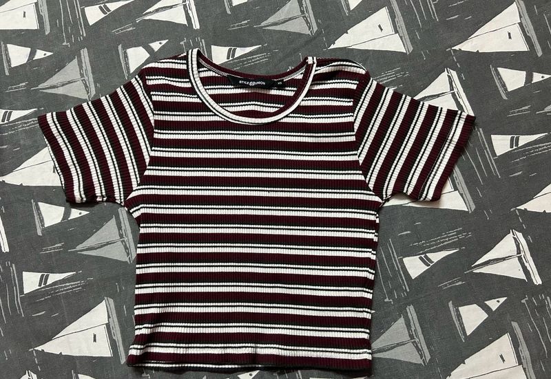 Striped Ribbed Tee