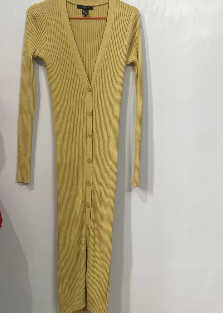Green Striped Jumper Midi  Dress