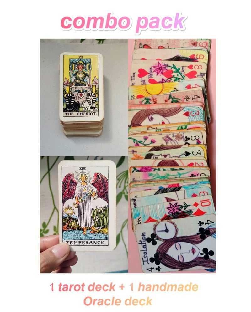 🔮Mini Tarot Deck + Handmade Oracle 🩷