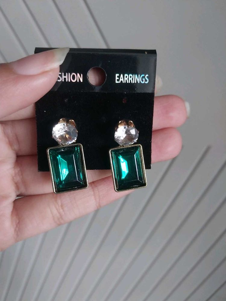 Green Stud Earrings