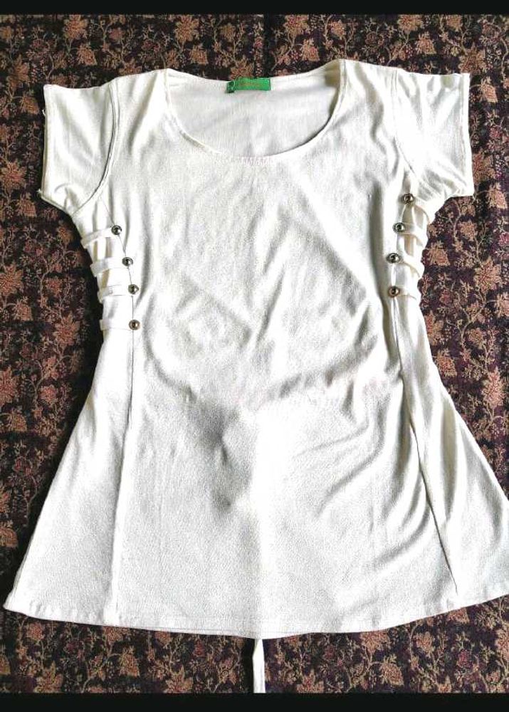White Mini Dress with Strappy Side Detail