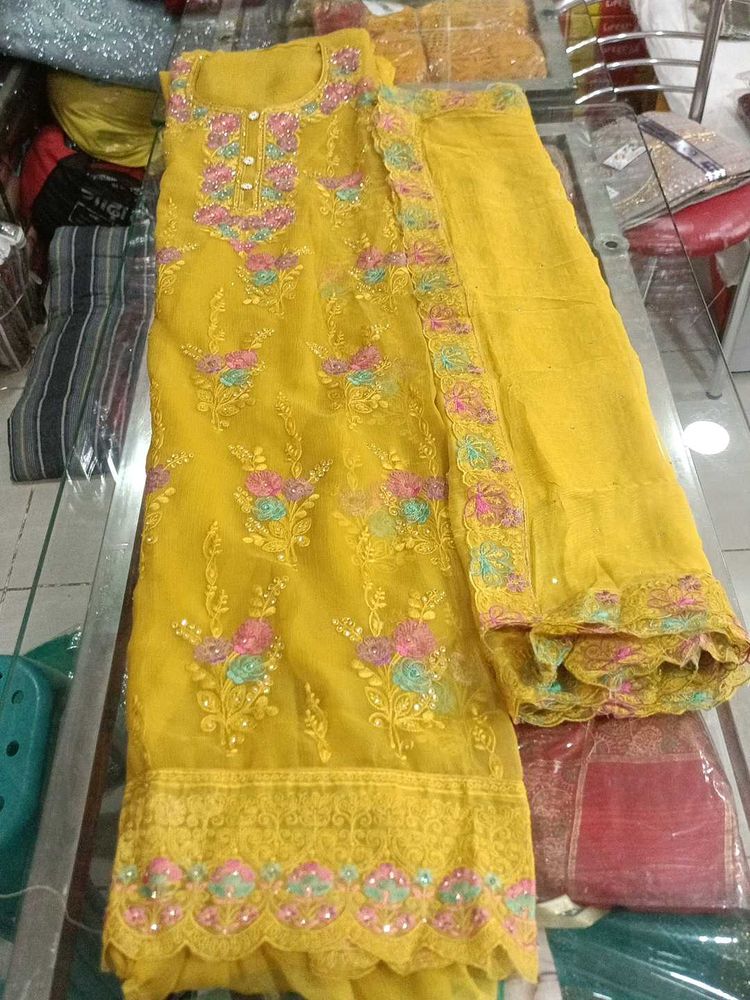 Yellow Embroidered Salwar Kameez