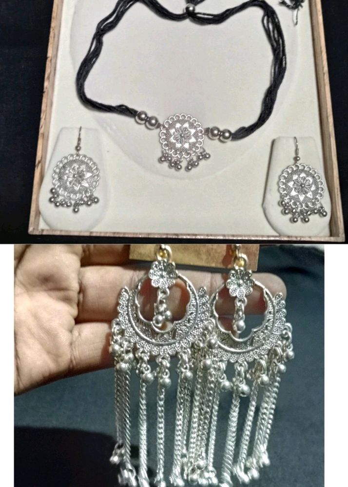 Oxidised Jewelry Set Handmade And Oxidise Earring