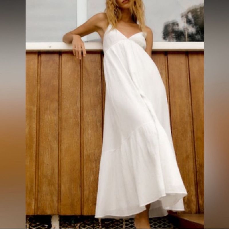 Zara Brand New Lim Edition Cotton Beads Maxi Dress