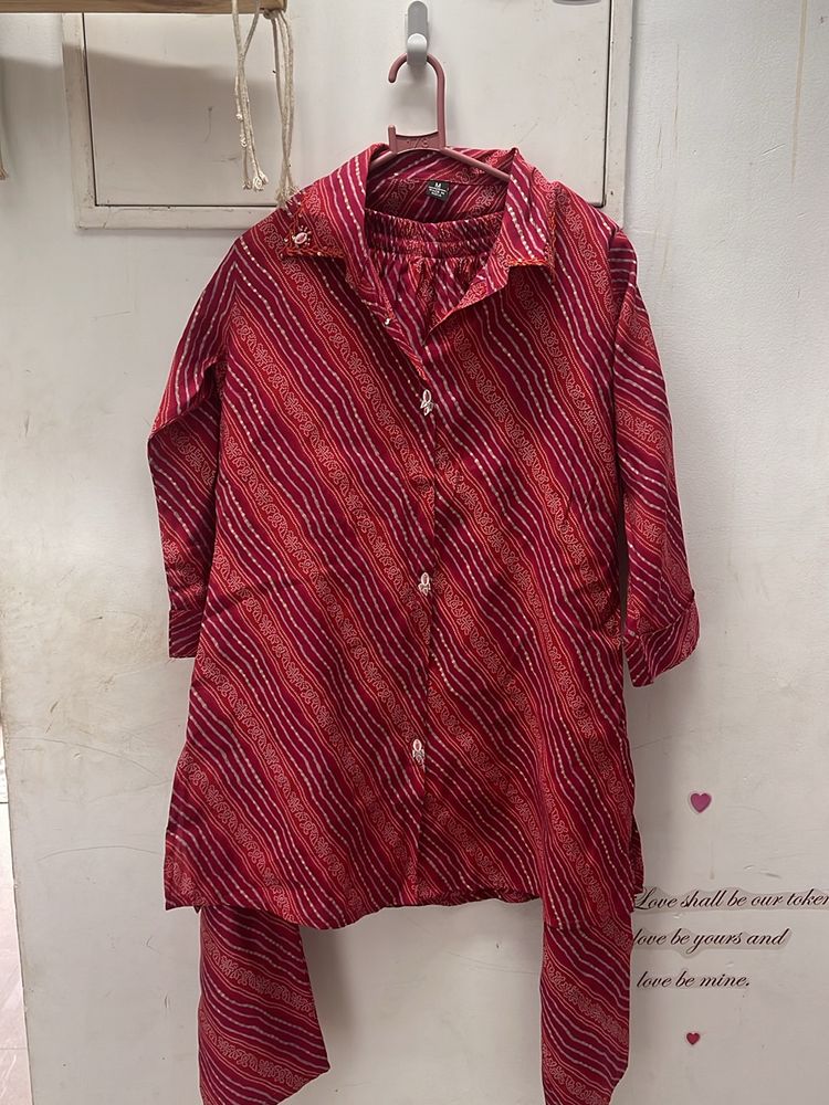 Red Cord-Set For Women